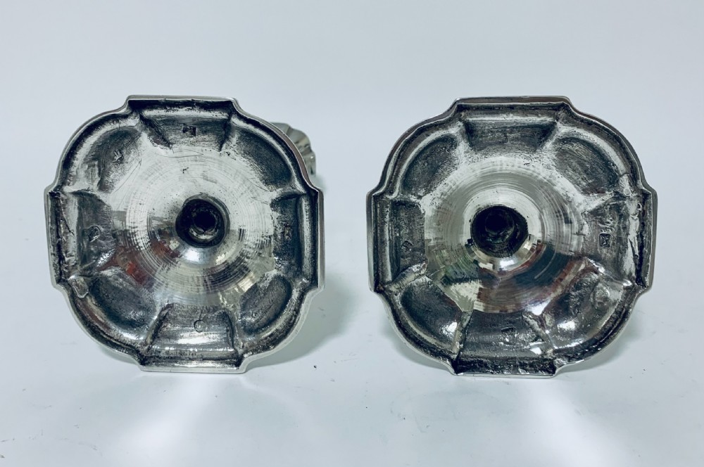 Pair of Antique Georgian 18th Century Solid Sterling Silver Candlesticks  View XIV