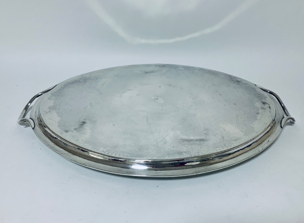 Antique Georgian 18th Century Solid Silver Twin Handled Tray  View XII