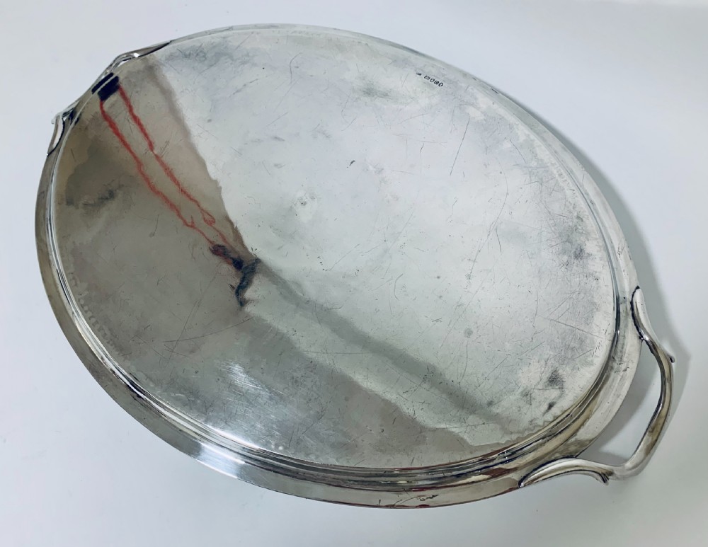 Antique Georgian 18th Century Solid Silver Twin Handled Tray  View XV