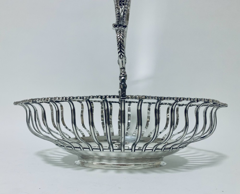 Antique Georgian 18th Century Solid Silver Swing Handle Bread Basket 1774 View XI