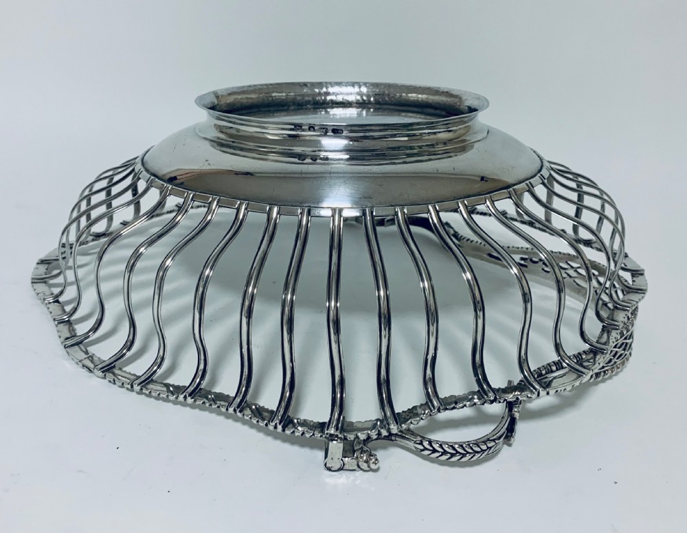 Antique Georgian 18th Century Solid Silver Swing Handle Bread Basket 1774 View XII