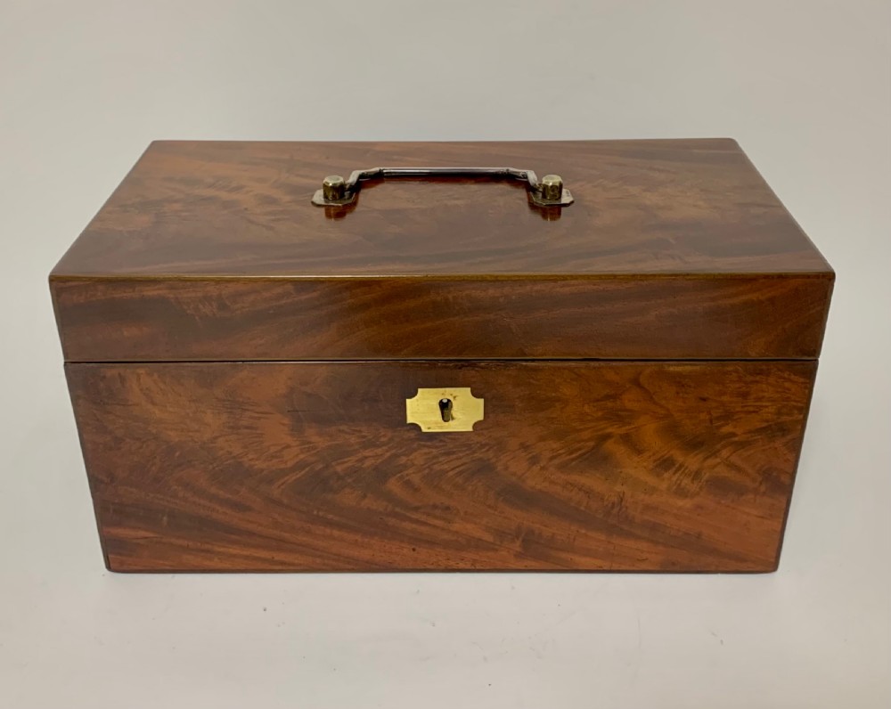 Antique Georgian Mahogany Tea Caddy Box View IX