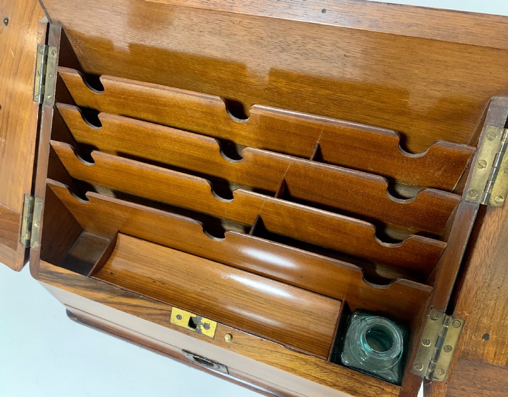 Antique Victorian Burr Walnut Desktop Stationery Cabinet  View IV