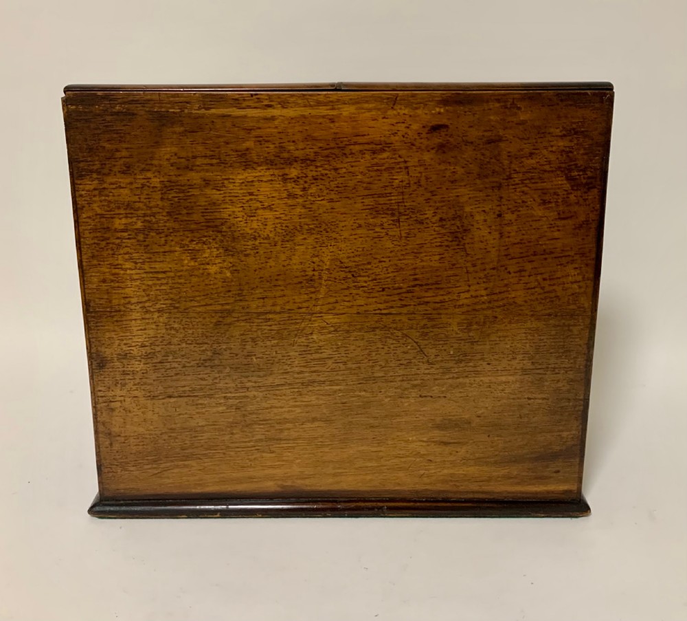 Antique Victorian Burr Walnut Desktop Stationery Cabinet  View XI
