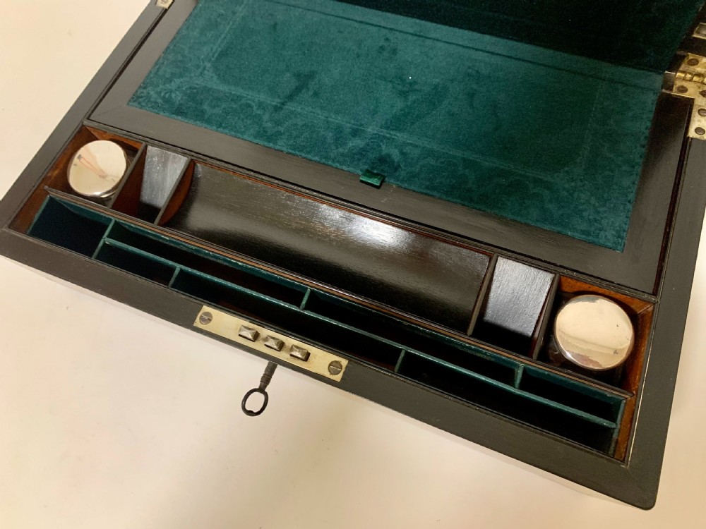 Antique Victorian Rosewood Abalone Mother of Pearl Inlaid Writing Slope Box View III