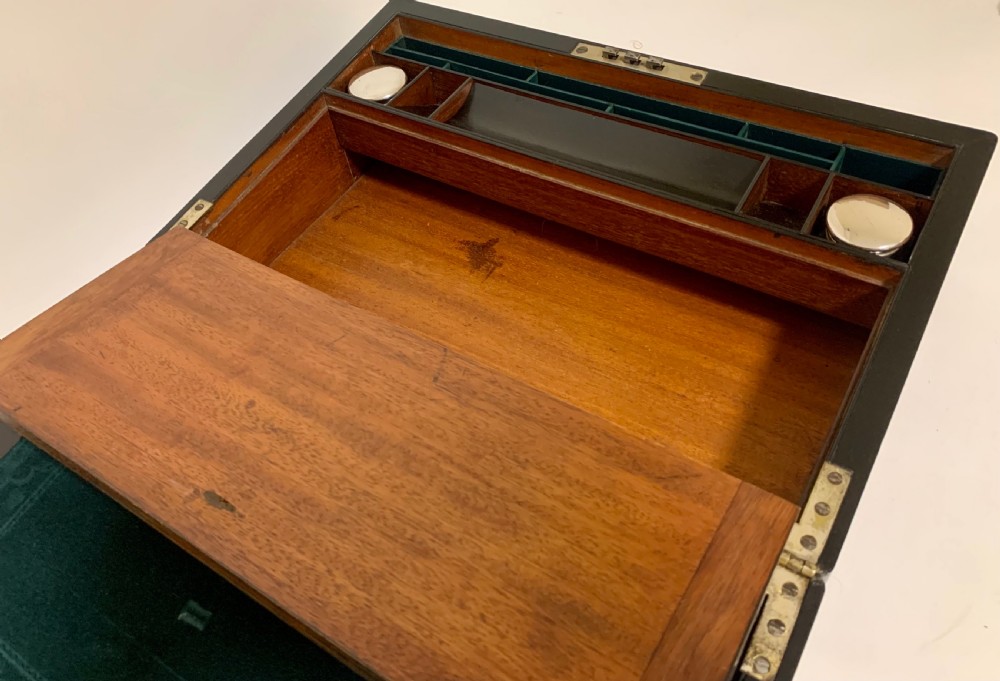 Antique Victorian Rosewood Abalone Mother of Pearl Inlaid Writing Slope Box View V