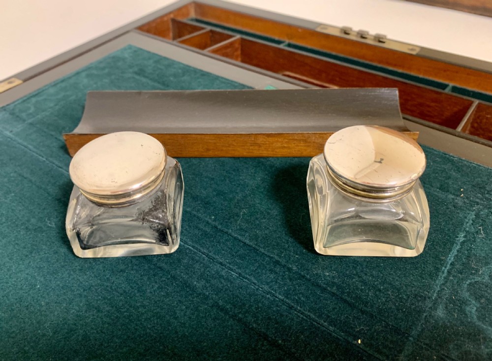 Antique Victorian Rosewood Abalone Mother of Pearl Inlaid Writing Slope Box View VI