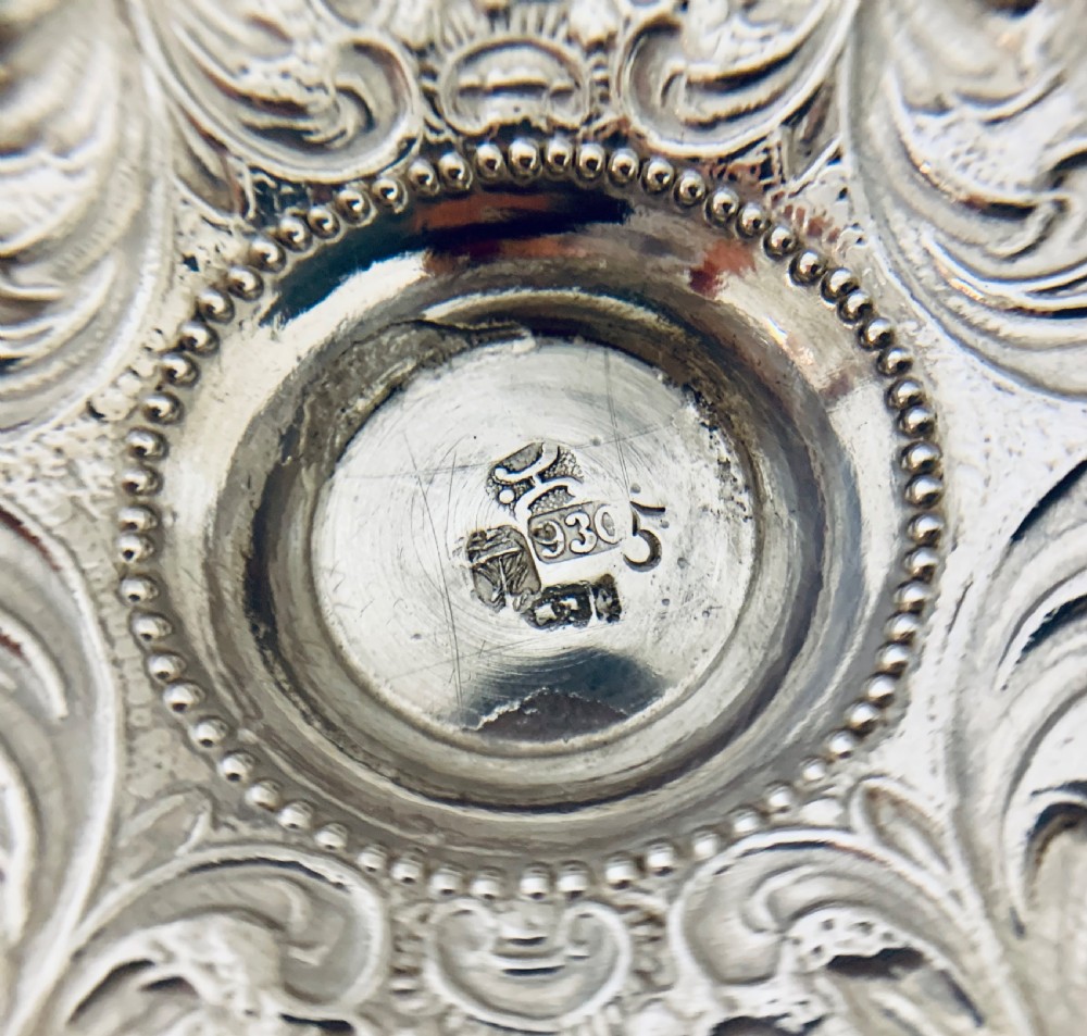 Antique Victorian Solid Sterling Silver Dutch Import Repousse Bowl View IX