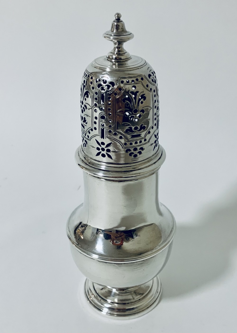 18th Century Solid Sterling Silver Sugar Caster Shaker by Thomas Bamford