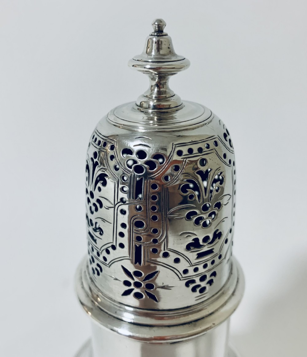 18th Century Solid Sterling Silver Sugar Caster Shaker by Thomas Bamford View III