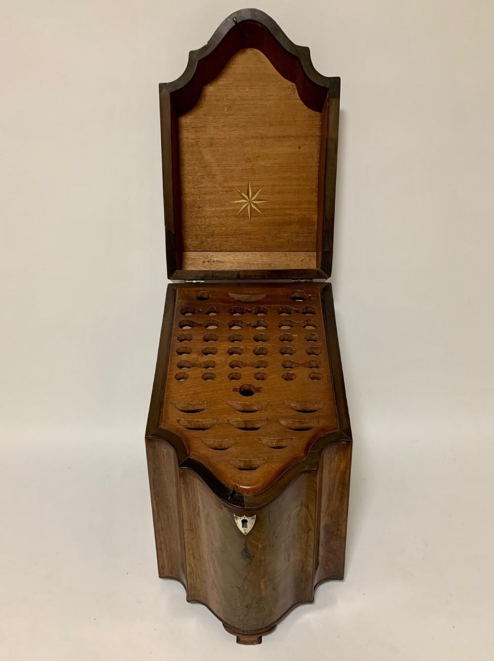 Antique Georgian Mahogany Inlaid Knife Box View X