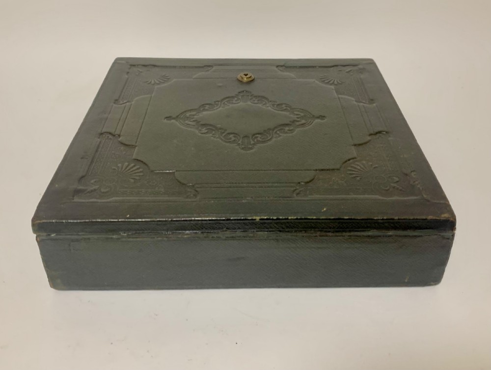 Antique Victorian Leather Document Writing Box View VII