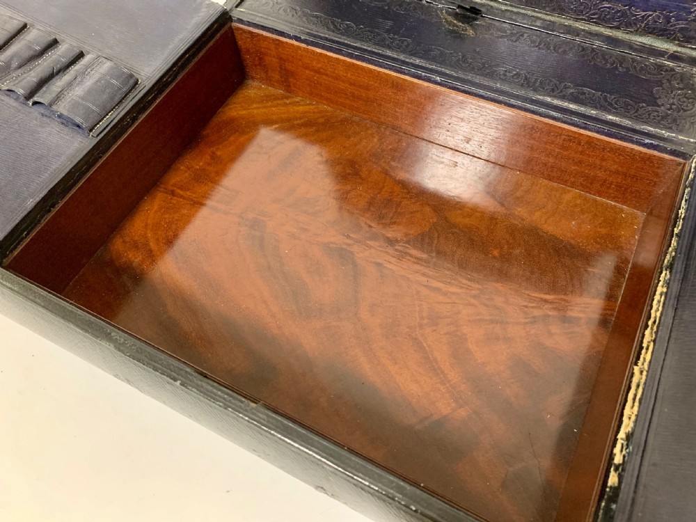 Antique Victorian Leather Document Writing Box View XIV