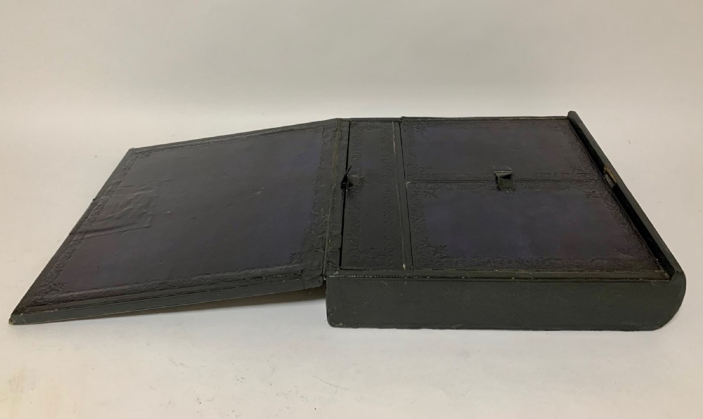 Antique Victorian Leather Document Writing Box View XV