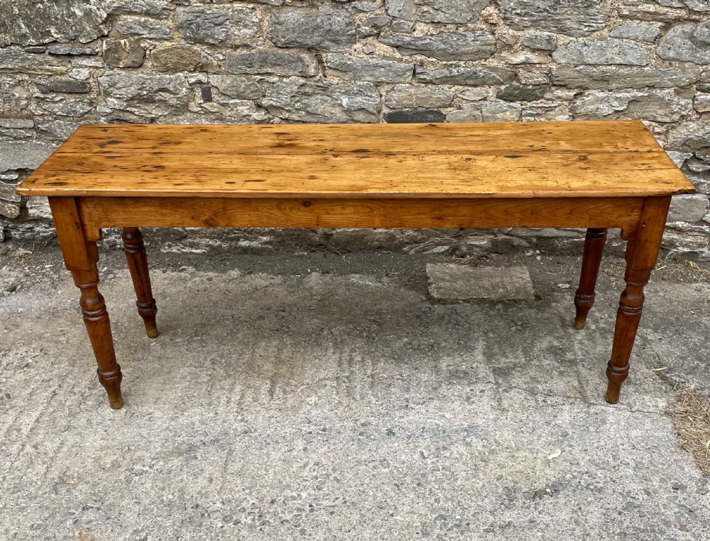 Narrow Antique Pine Farmhouse Table View II