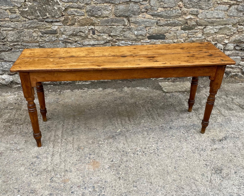 Narrow Antique Pine Farmhouse Table View VI