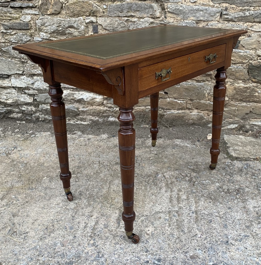 Antique Victorian Walnut Writing Desk View XVII
