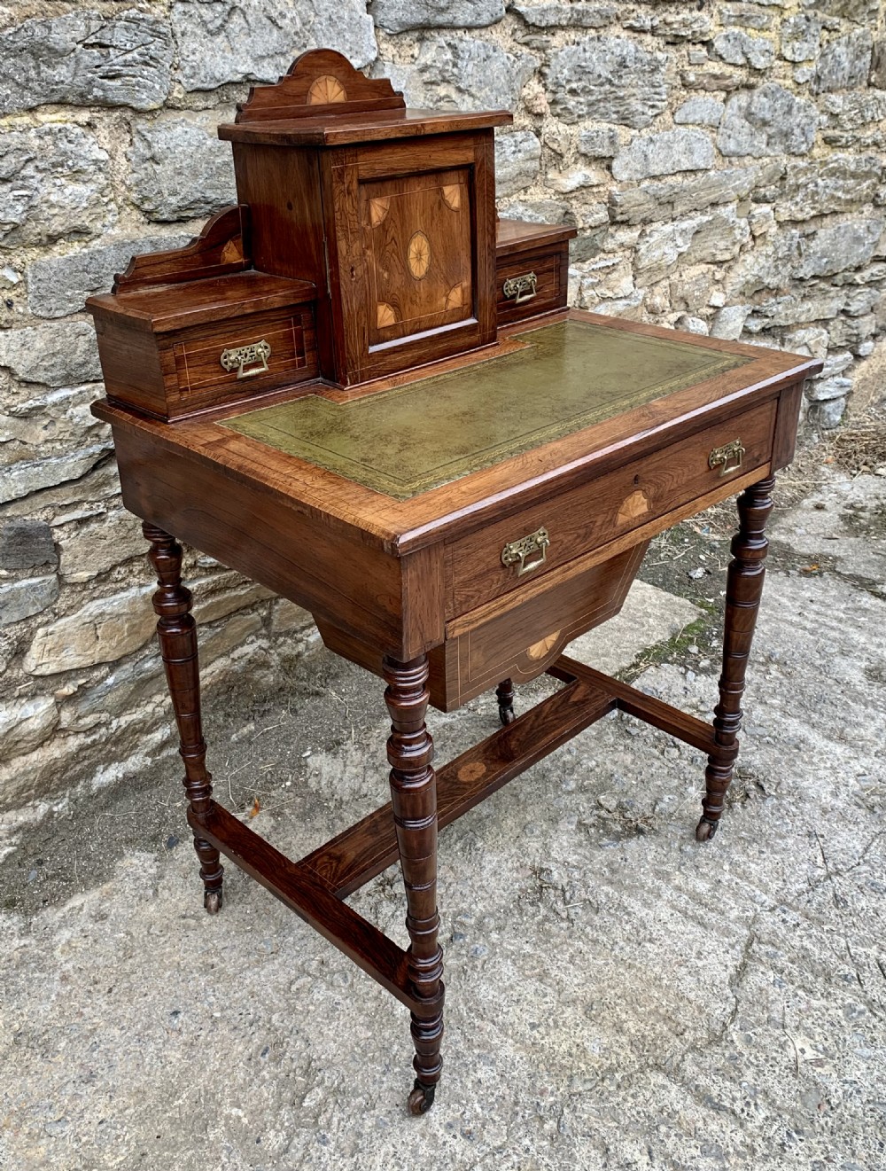 Antique Rosewood Inlaid Writing Desk View III