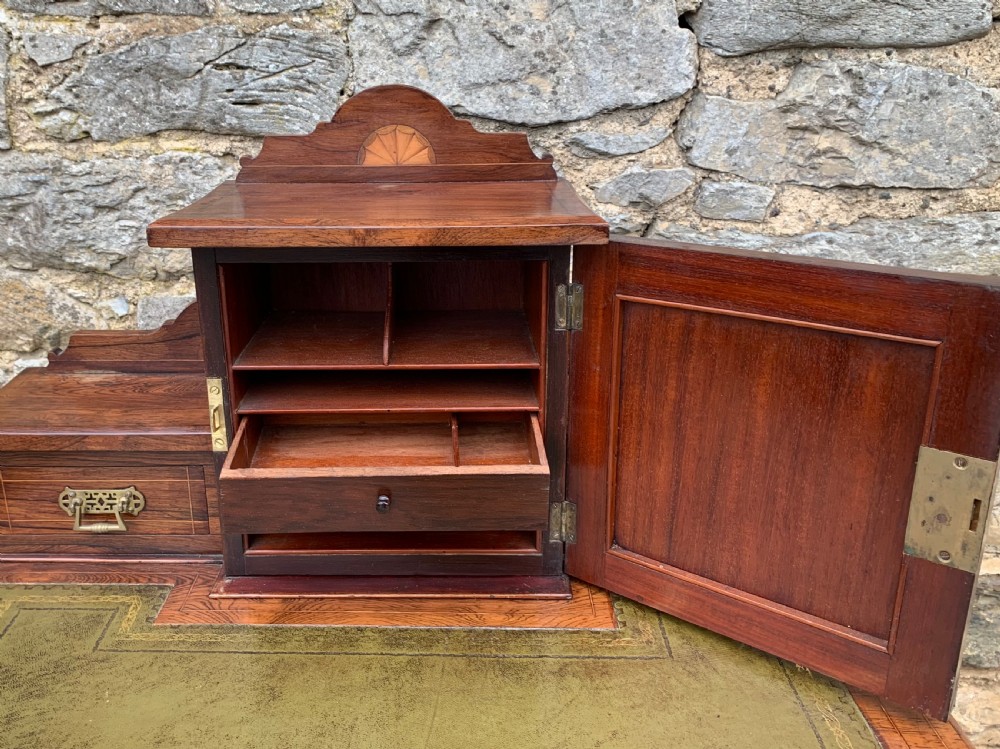 Antique Rosewood Inlaid Writing Desk View VII