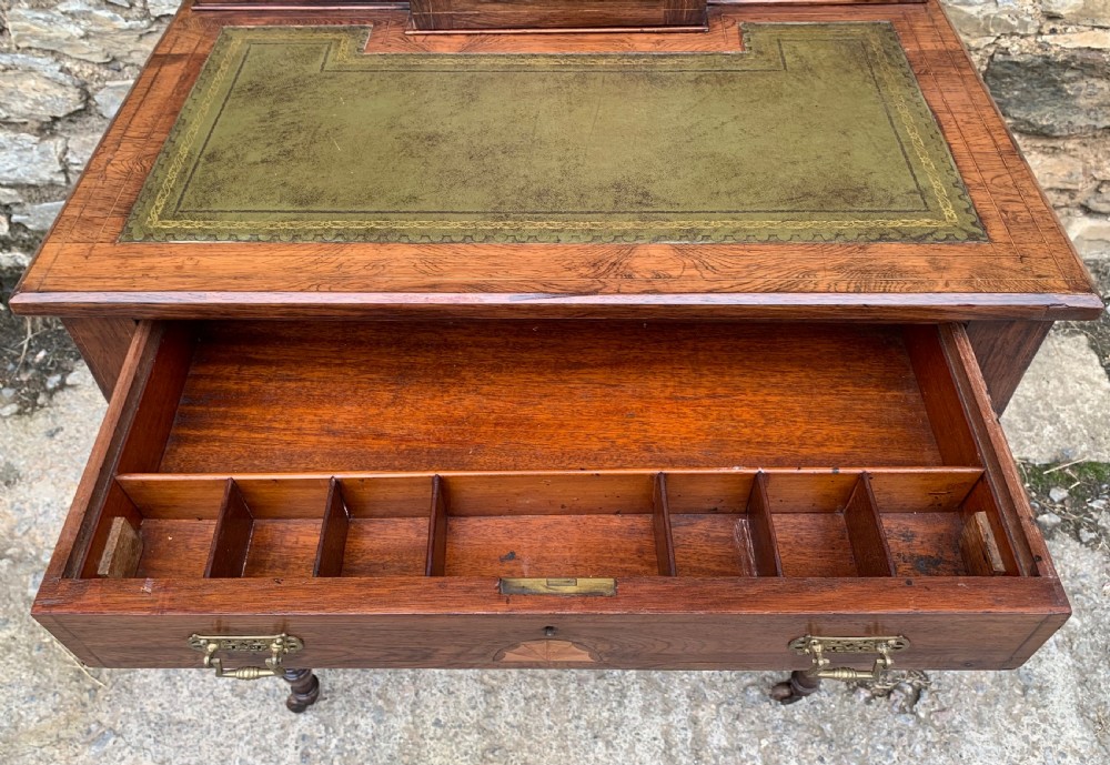 Antique Rosewood Inlaid Writing Desk View VIII