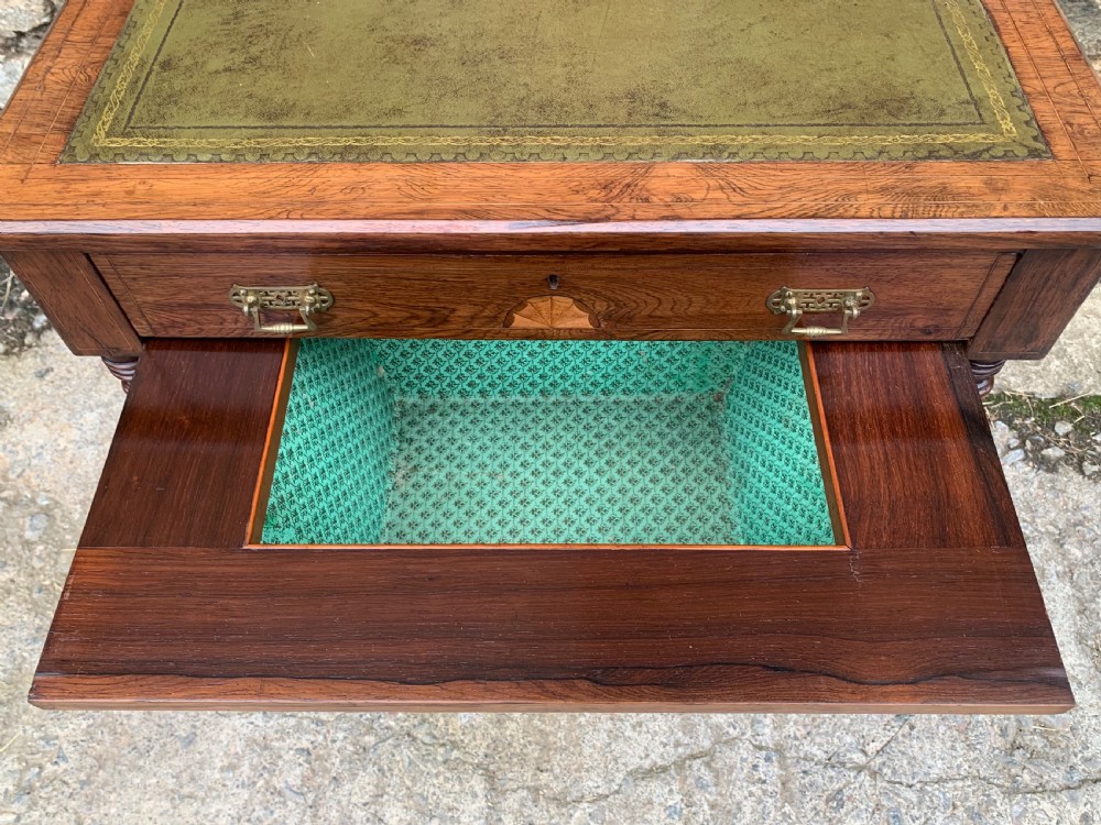 Antique Rosewood Inlaid Writing Desk View X