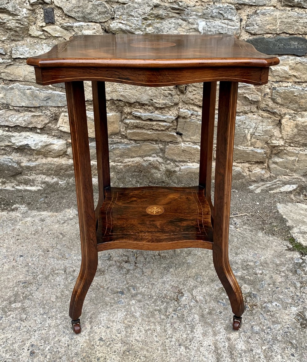 Antique Rosewood Inlaid Occasional Table