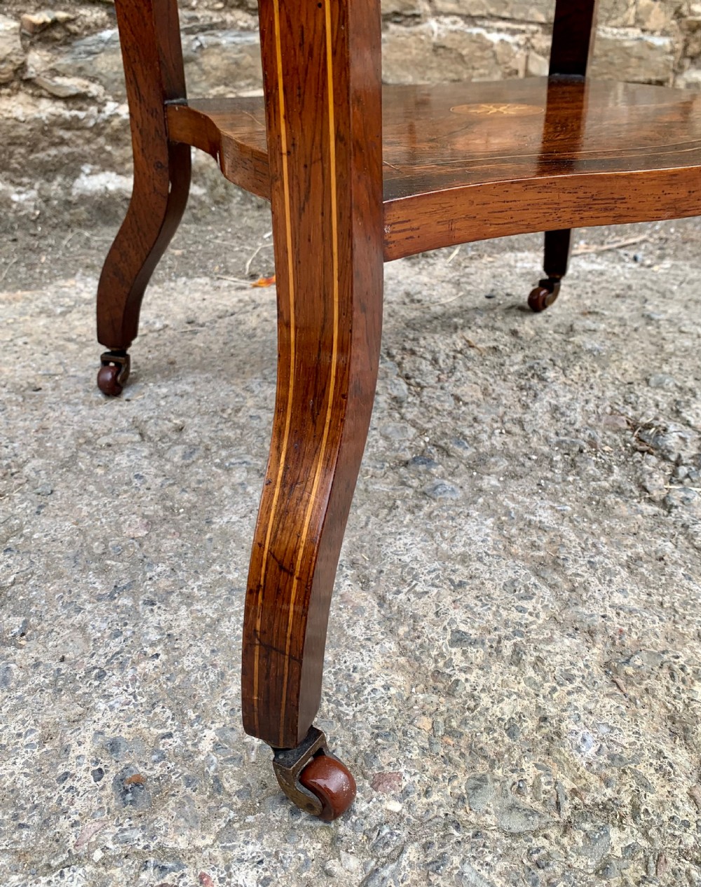 Antique Rosewood Inlaid Occasional Table View XI