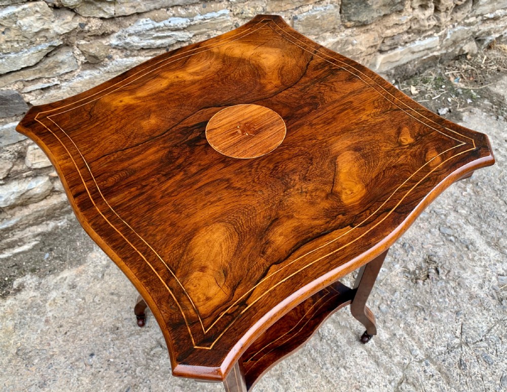 Antique Rosewood Inlaid Occasional Table View XIII