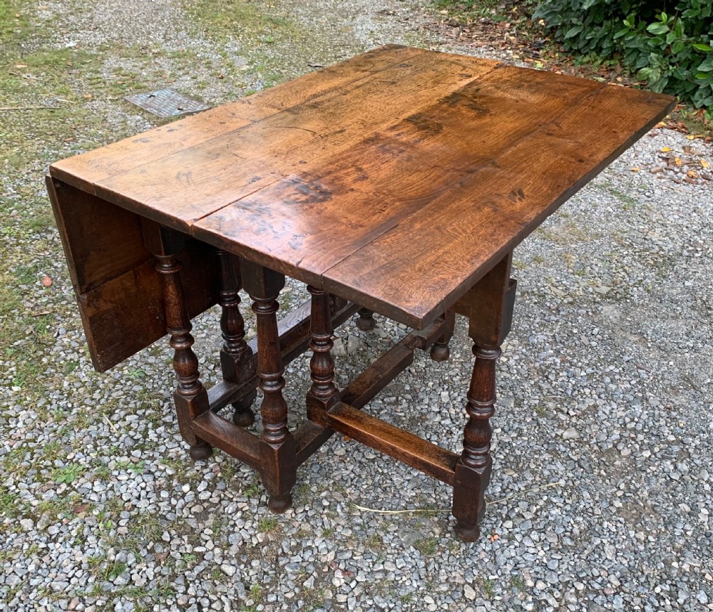 Small Antique 18th Century Oak Gateleg Table View VI