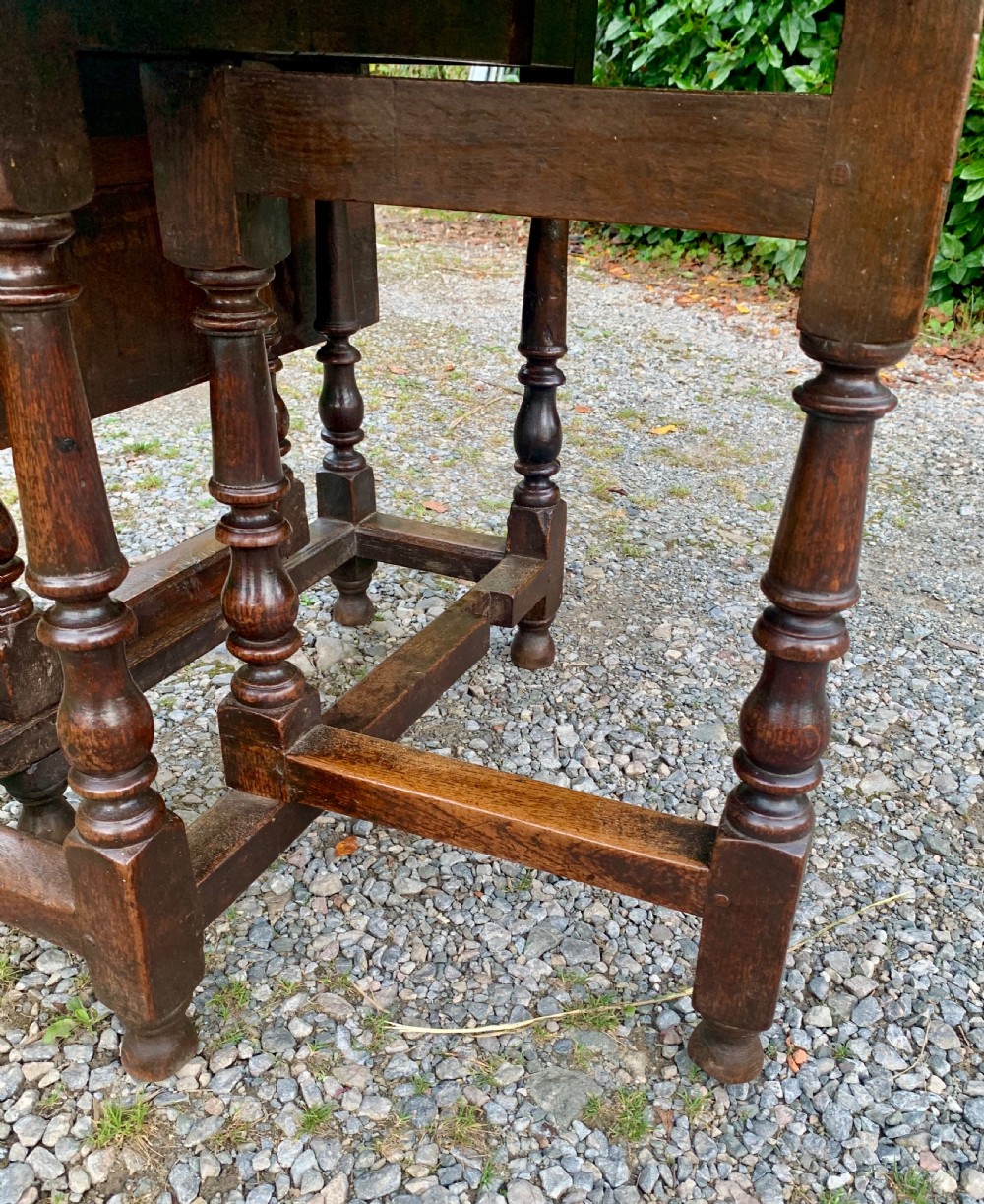 Small Antique 18th Century Oak Gateleg Table View IX