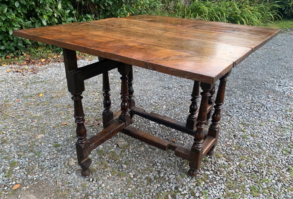 Small Antique 18th Century Oak Gateleg Table View X