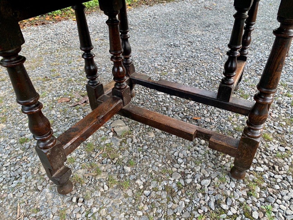 Small Antique 18th Century Oak Gateleg Table View XI