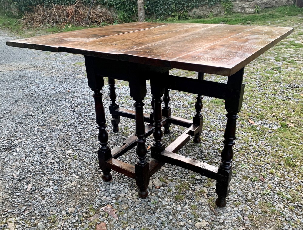 Small Antique 18th Century Oak Gateleg Table View XII