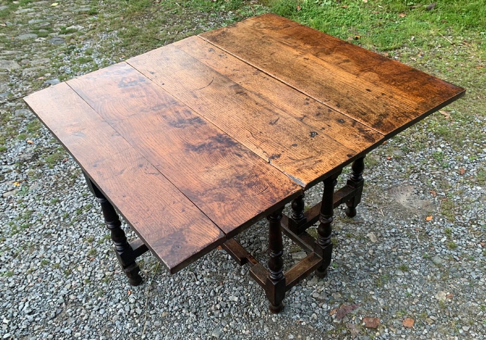 Small Antique 18th Century Oak Gateleg Table View XIII