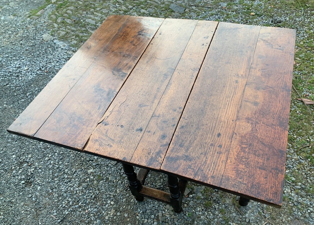 Small Antique 18th Century Oak Gateleg Table View XIV