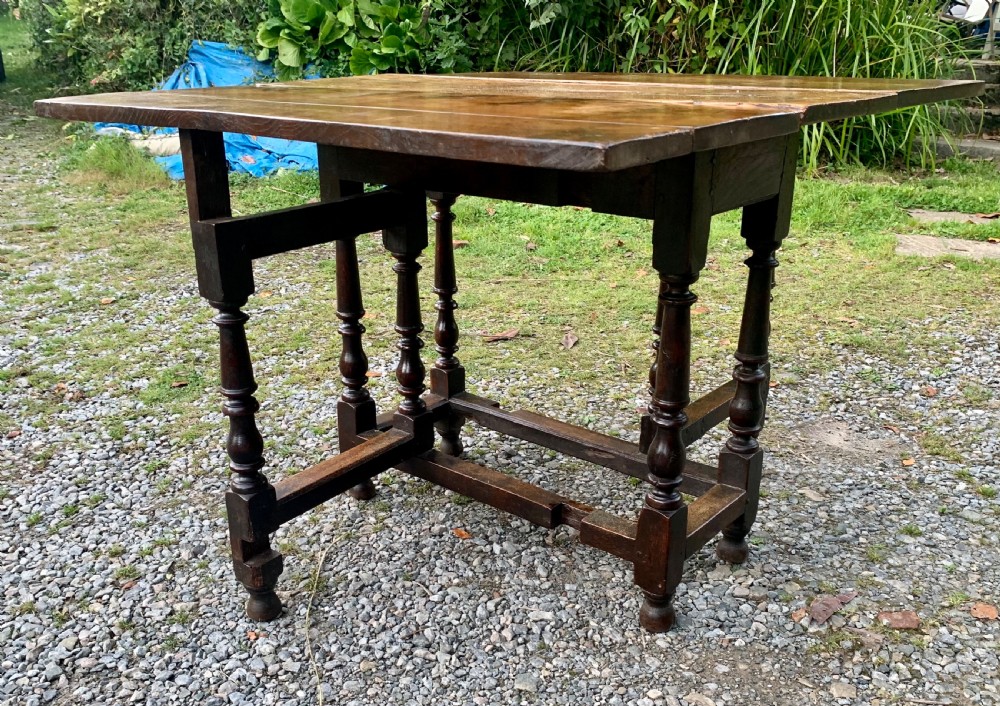 Small Antique 18th Century Oak Gateleg Table View XV
