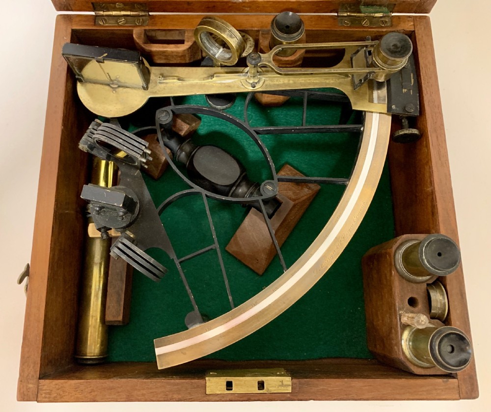 Antique Victorian Sextant in Box View VII