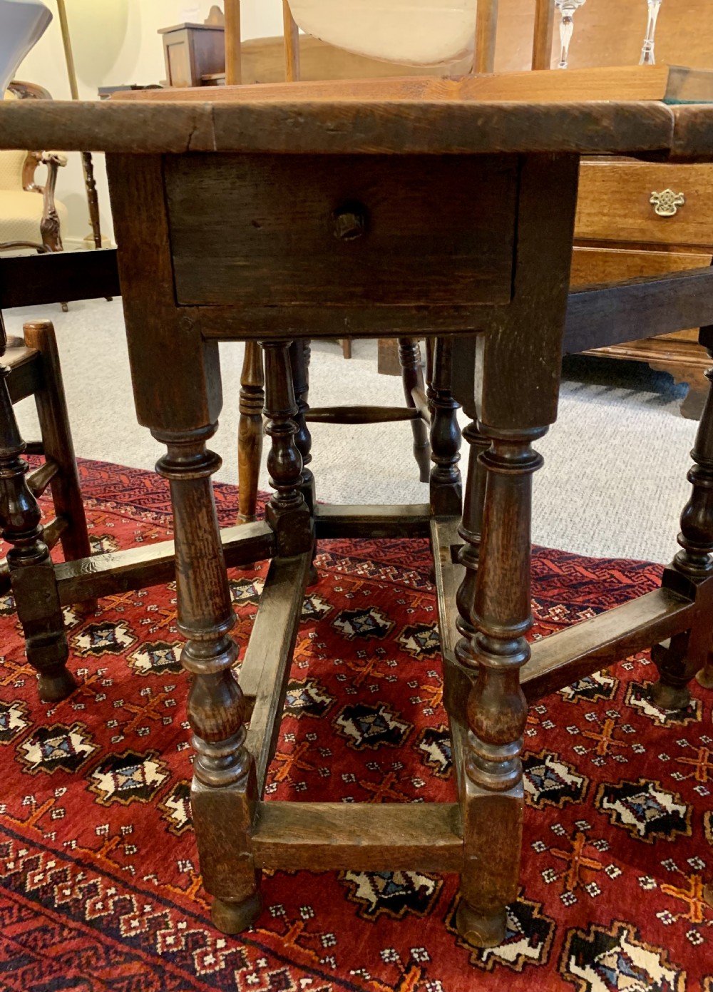Small Antique 18th Century Oak Gateleg Table View XXV