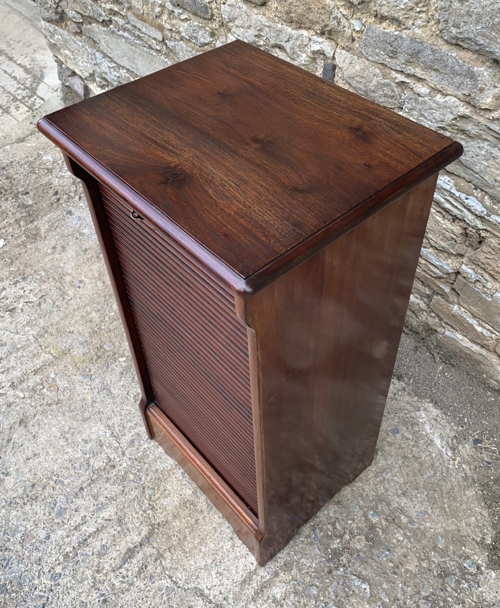 Antique Mahogany Tambour Front Filing Music Cabinet View III