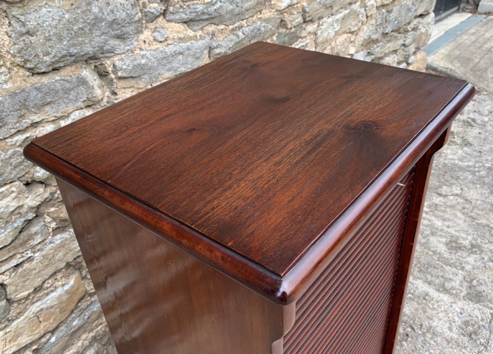 Antique Mahogany Tambour Front Filing Music Cabinet View VII