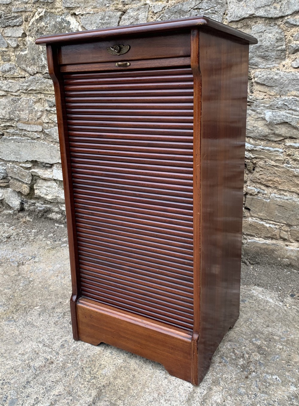 Antique Mahogany Tambour Front Filing Music Cabinet View X