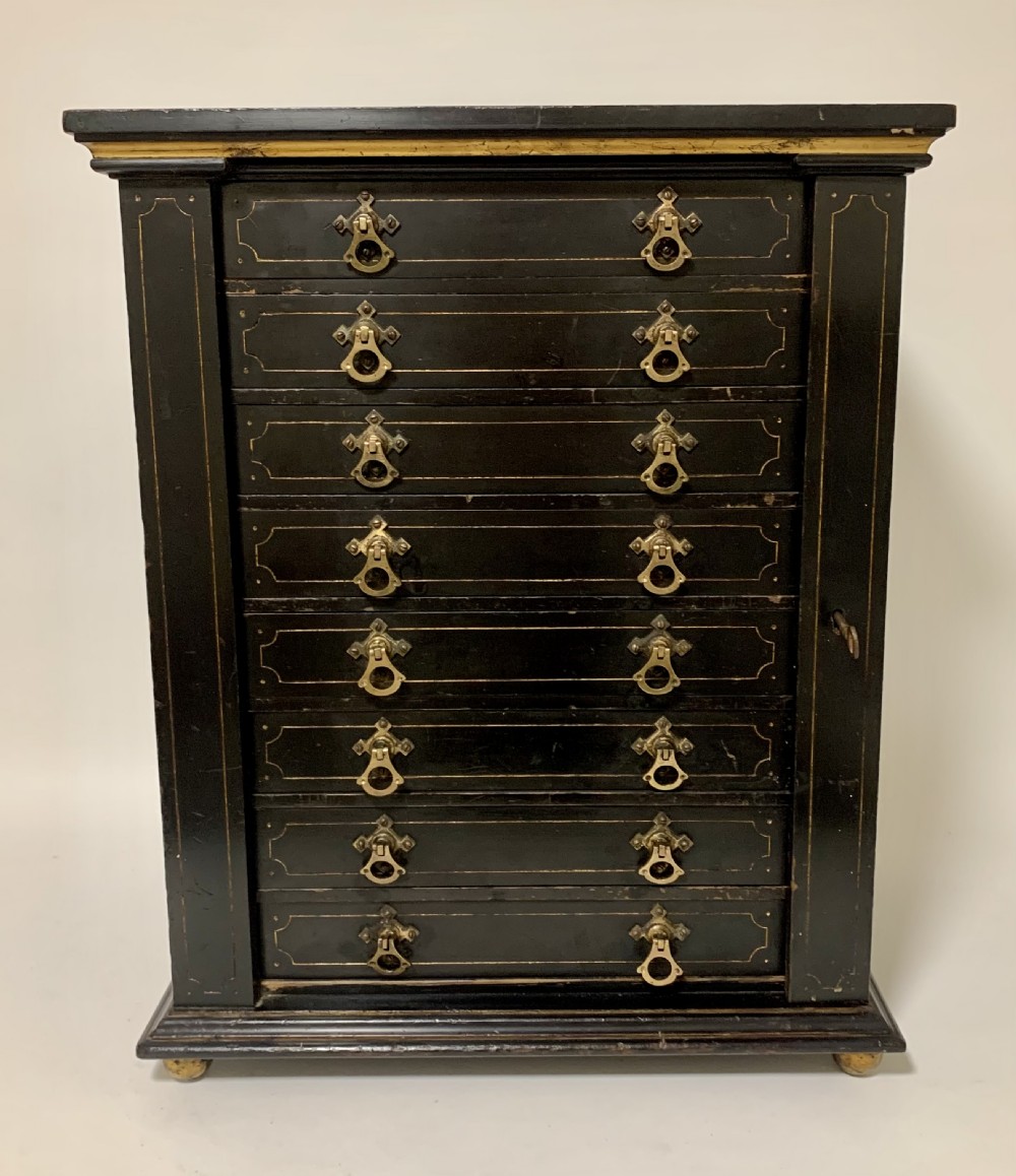 Antique Victorian Ebonised Specimen Cabinet