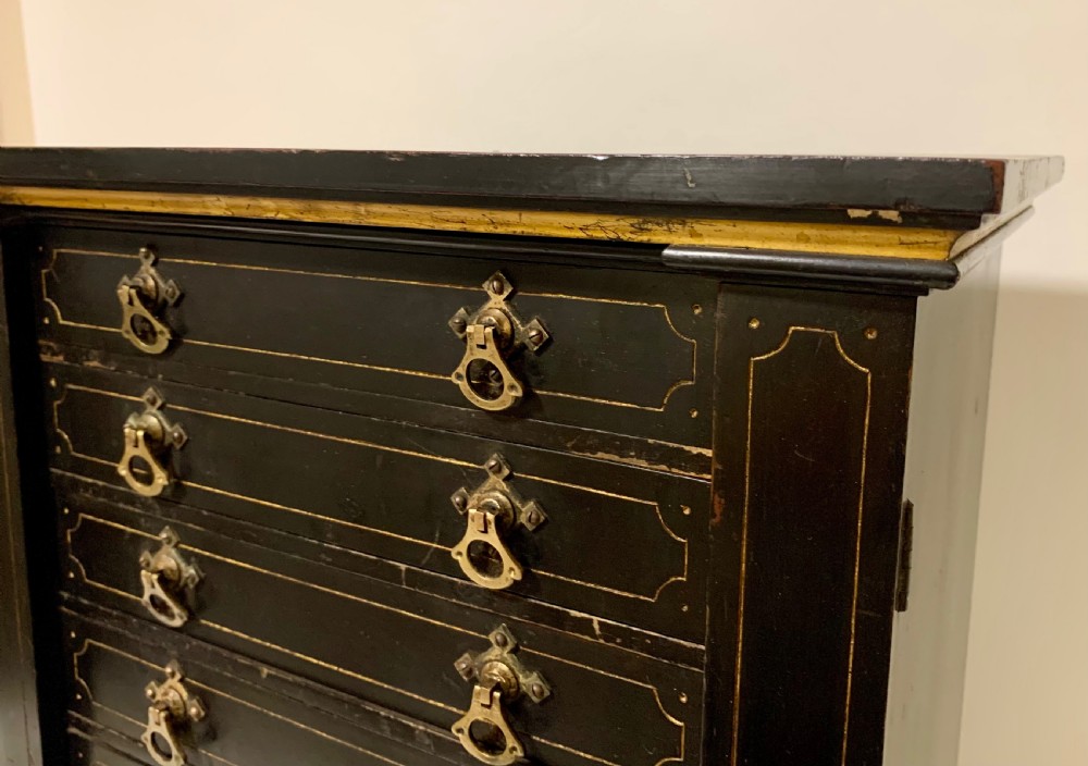 Antique Victorian Ebonised Specimen Cabinet View II