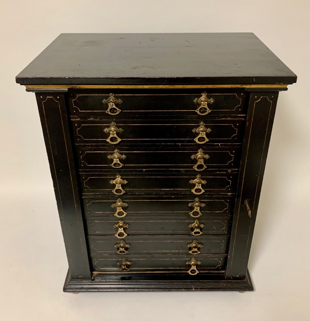 Antique Victorian Ebonised Specimen Cabinet View III