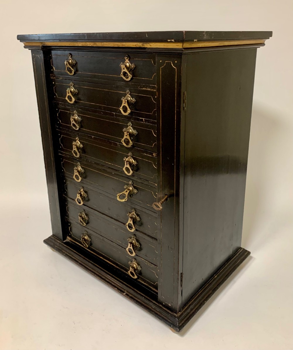 Antique Victorian Ebonised Specimen Cabinet View XV