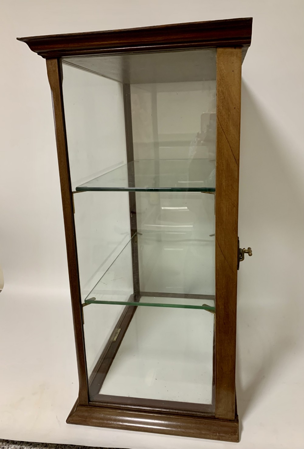 Antique Mahogany Glass Countertop Shop Display Cabinet View III