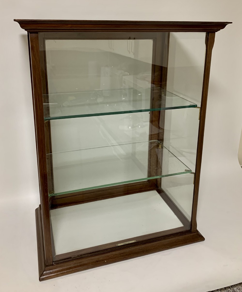 Antique Mahogany Glass Countertop Shop Display Cabinet View IV