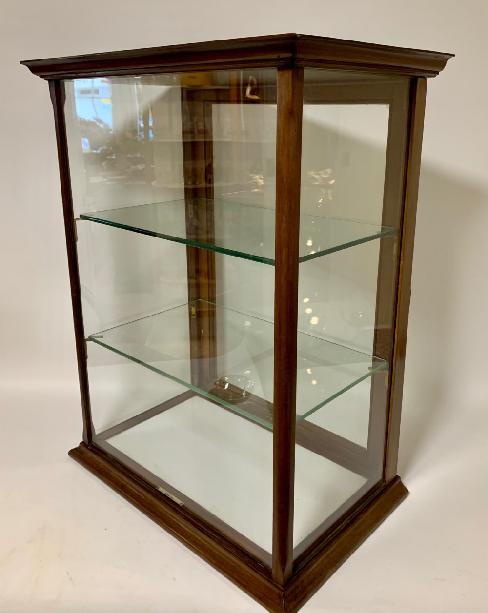 Antique Mahogany Glass Countertop Shop Display Cabinet View V