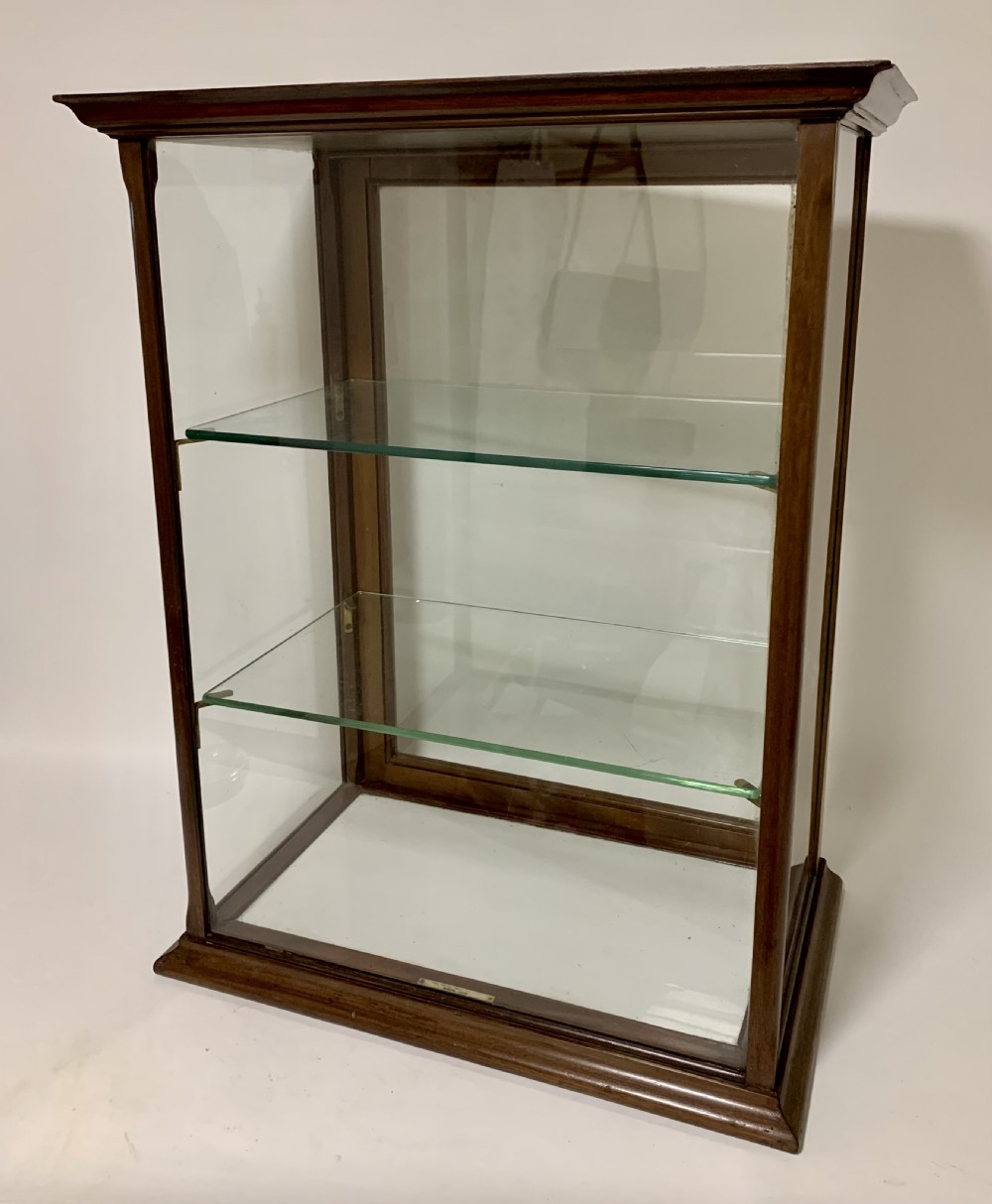Antique Mahogany Glass Countertop Shop Display Cabinet View VI