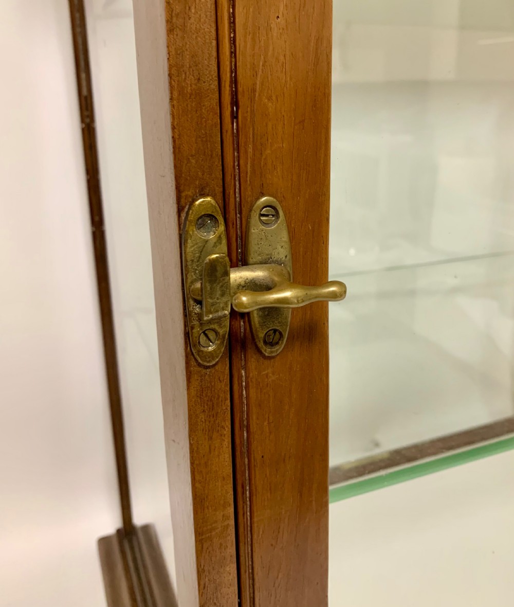 Antique Mahogany Glass Countertop Shop Display Cabinet View IX